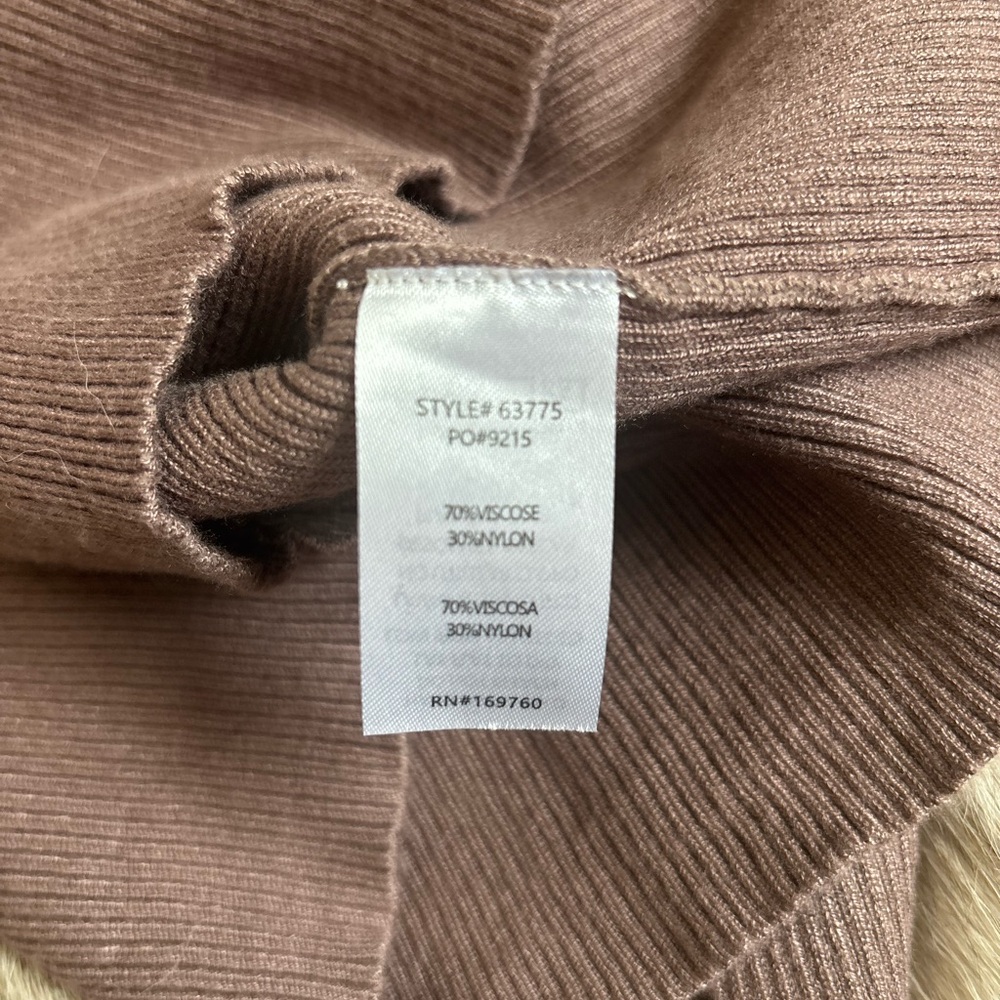 NEW worn once Women's Ribbed Long Sleeve Top - Brown - Picture 8 of 9